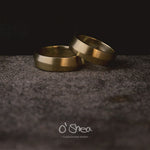 Modern alternative wedding rings in 14k Yellow Gold