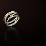 Silver Stack Ring: Pink or Green Tourmaline