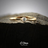 Engagement Solitaire Ring: 14k Gold / White Sapphire